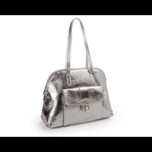 All leather silver Bevini Modena handbag